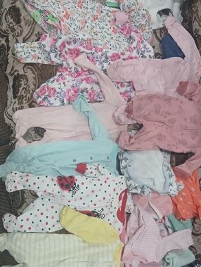 Carter's Mixed-Print Baby Footies in Pink, Mint, White, Yellow